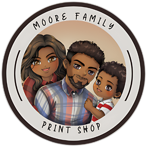 Moore Family Print Shop logo.